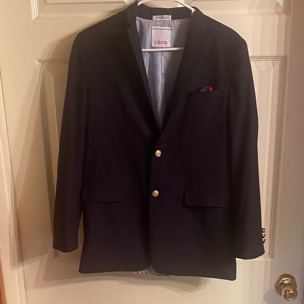 Izod Dark Blue Blazer with Gold Buttons